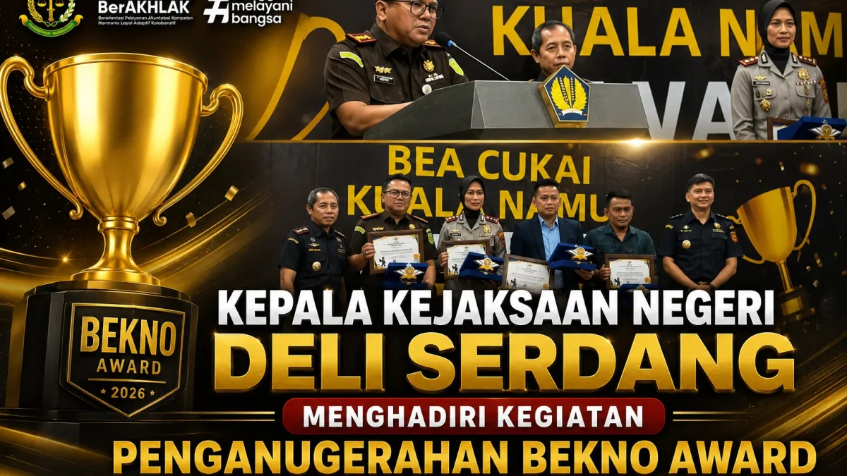 Kepala Kejaksaan Negeri Deli Serdang menghadiri kegiatan Penganugerahan BEKNO Award Tahun 2026