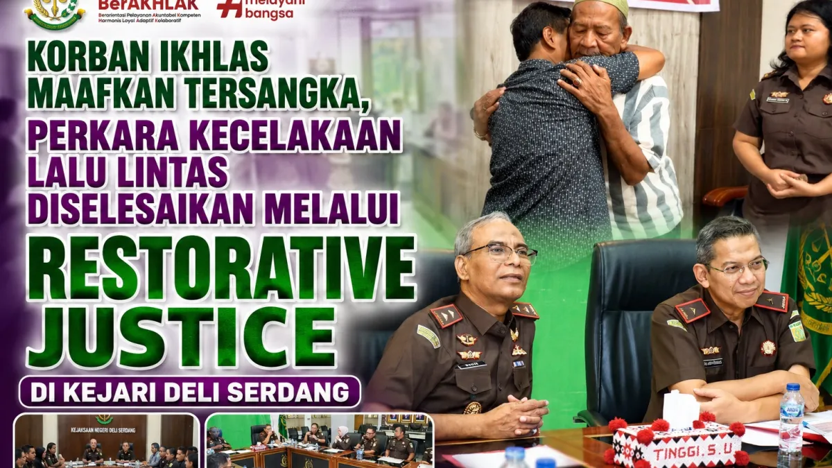 Korban Ikhlas Maafkan Tersangka, Perkara Kecelakaan Lalu Lintas Diselesaikan Melalui RESTORATIVE JUSTICE di Kejari Deli Serdang